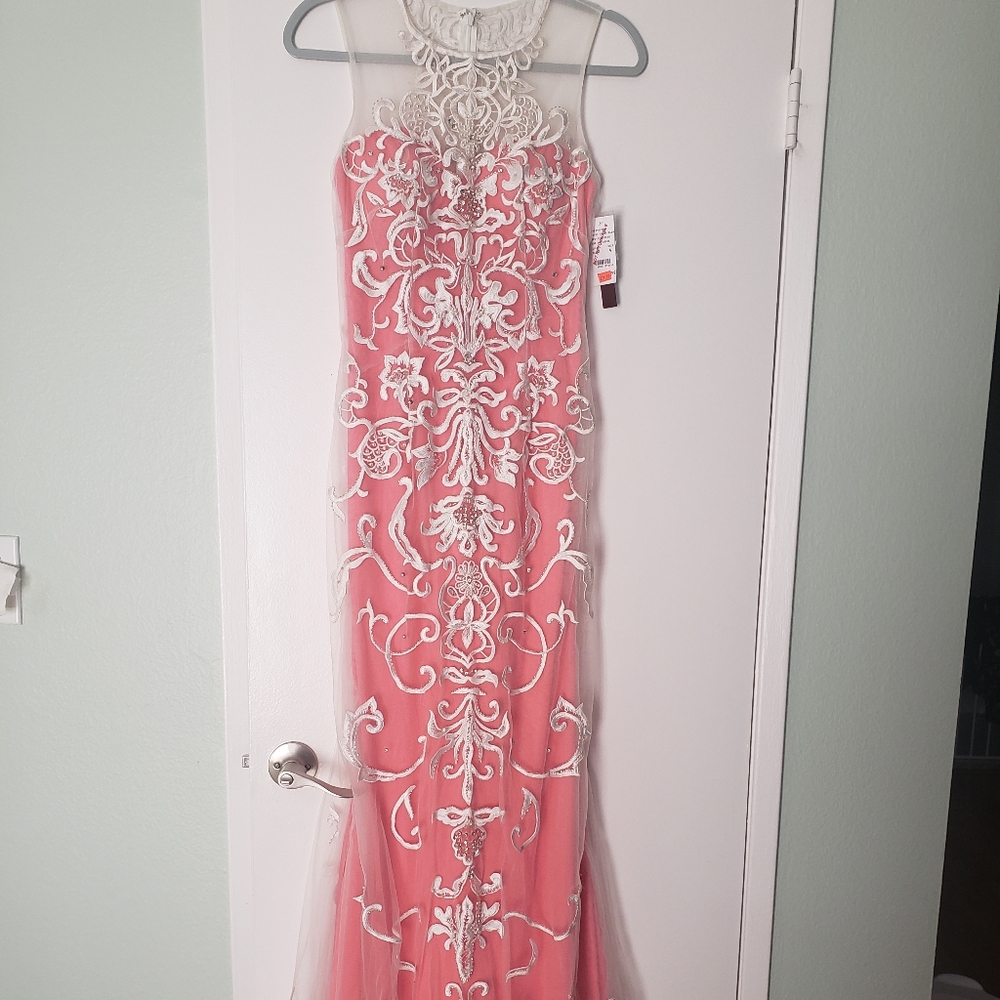 Embroidered pearl sequin embellished dress
